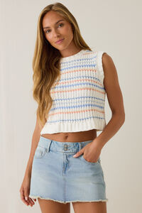 Ellie Stripe Chenille Sweater Vest